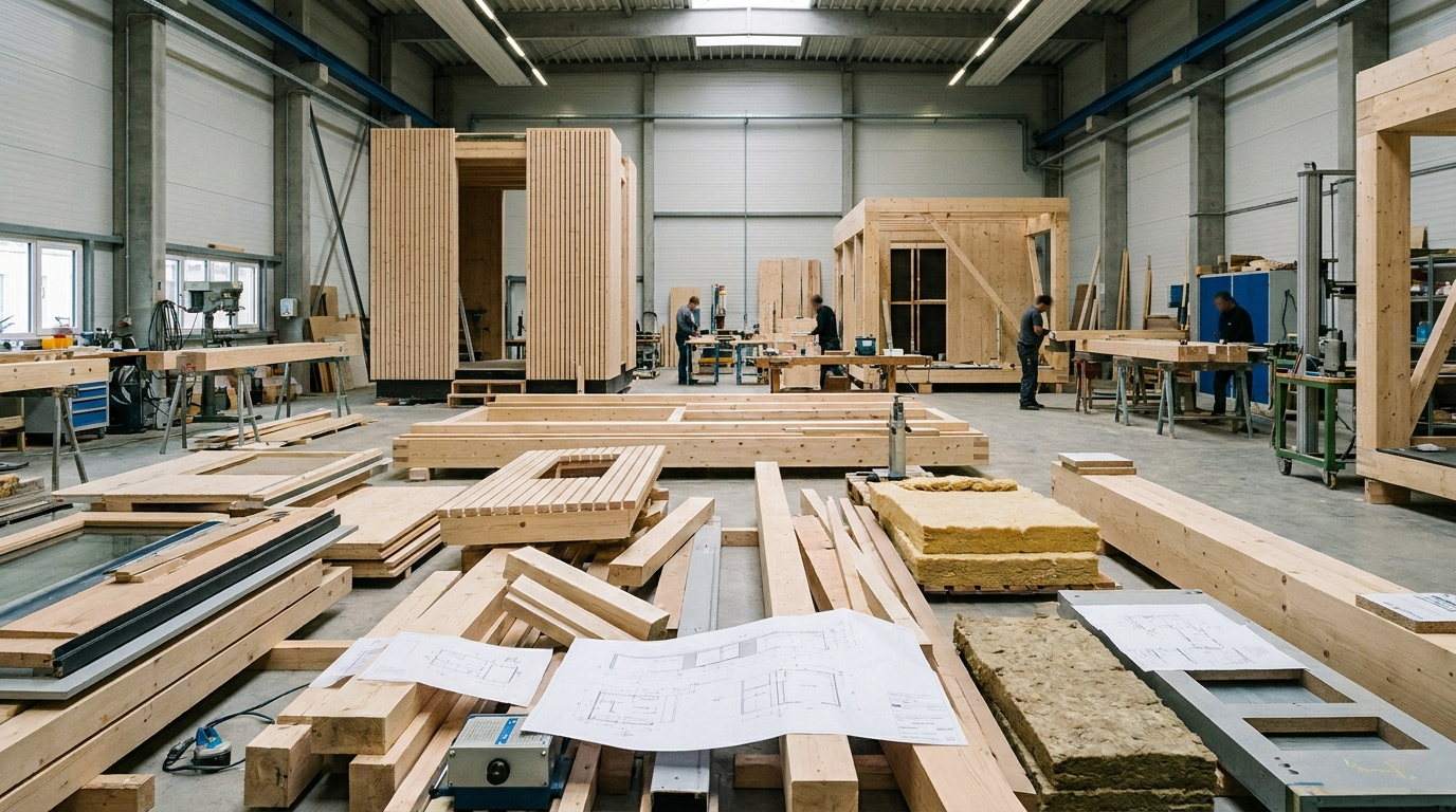 Produktionshalle für Holz